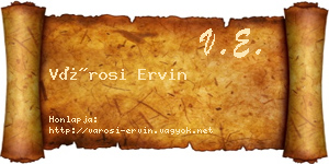 Városi Ervin névjegykártya