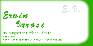 ervin varosi business card